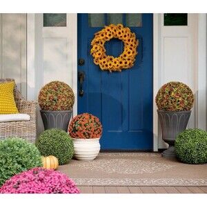 Wicker Park 24" Faux Floral Wreath - Sunflower